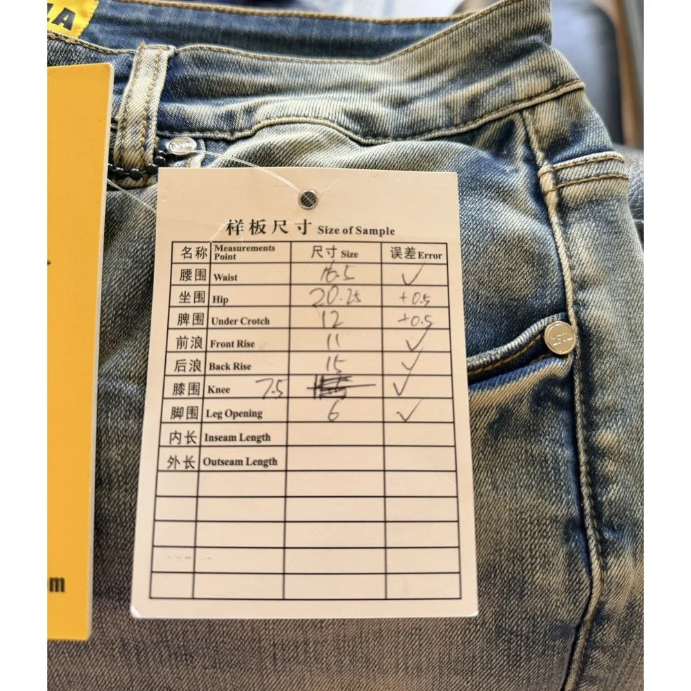 GFTD LA Men's Skinny Fit Button Fly Distressed Denim SAMPLE Jeans Size 34x32